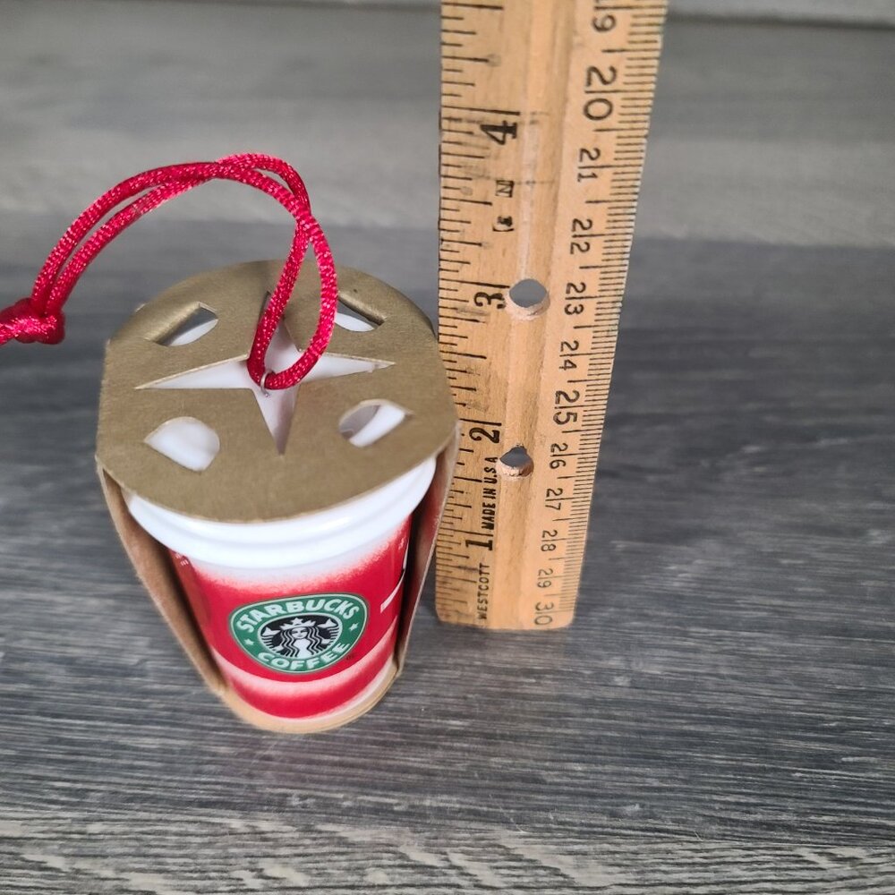 New Starbucks Coffee Mini To Go Tumbler Hot Cup Mug 2010 Ceramic Ornament - Picture 7 of 8